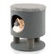 3-in-1 Cat Condo Stool with Scratching Posts and Seat Cushion Hidden Pet Bed Ottoman